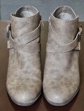 Women's Brown Faux Suede Ankle Boots, Size 8